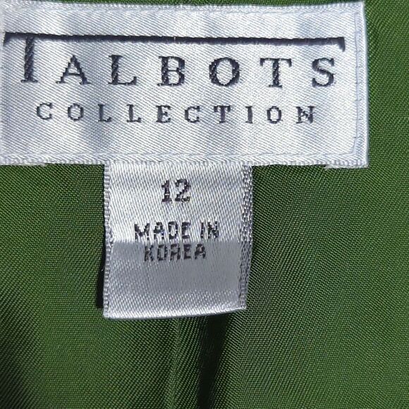 TALBOTS Collection Green Velvet Blazer Jacket One Button Retro 12 Y2K - Picture 5 of 7